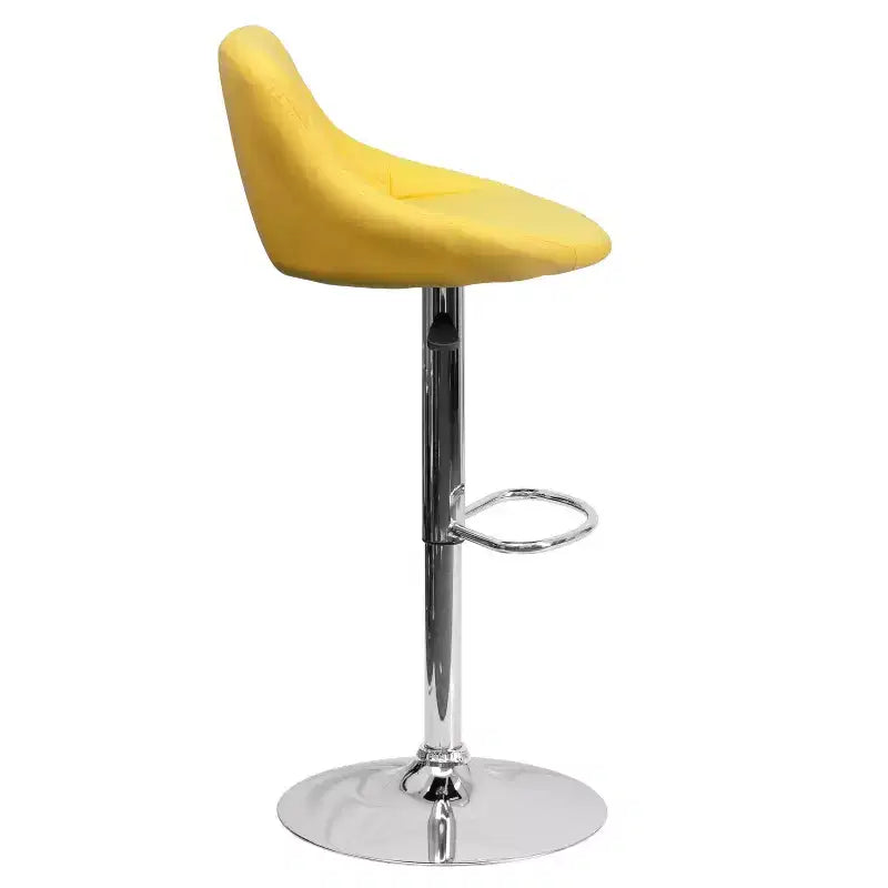 Flash Furniture Sgabello da bar contemporaneo con seduta a secchiello in vinile regolabile in altezza con schienale a motivo a diamante e base cromata