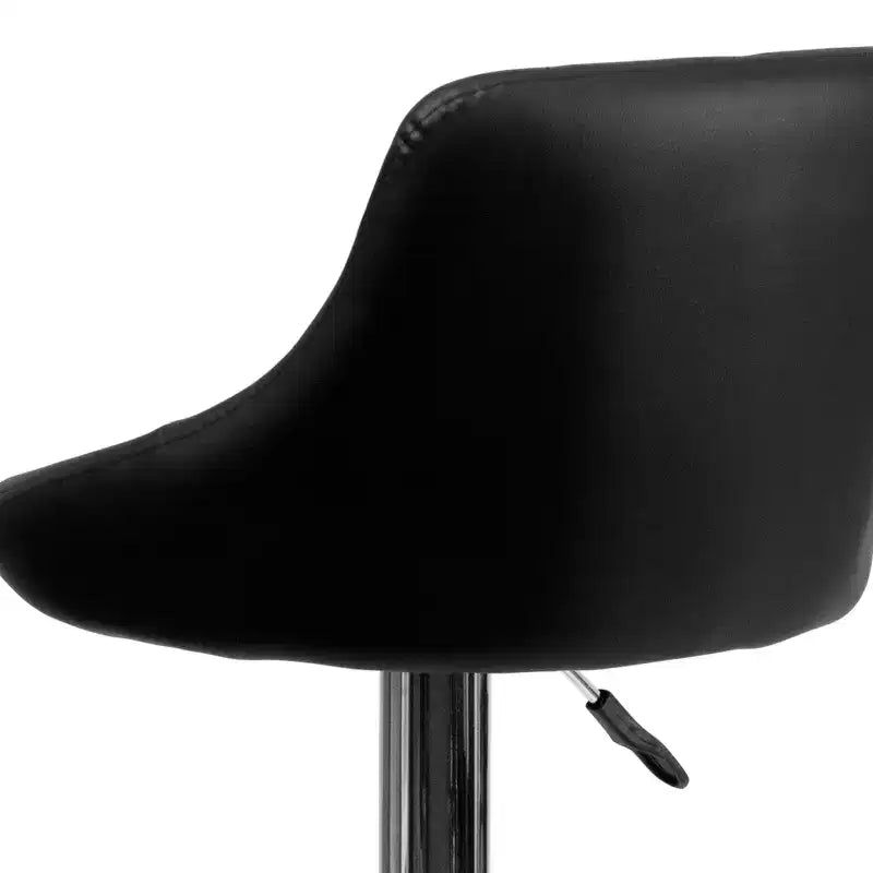 Flash Furniture Sgabello da bar contemporaneo con seduta a secchiello in vinile regolabile in altezza con schienale a motivo a diamante e base cromata