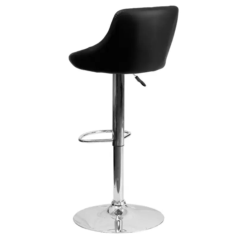 Flash Furniture Sgabello da bar contemporaneo con seduta a secchiello in vinile regolabile in altezza con schienale a motivo a diamante e base cromata