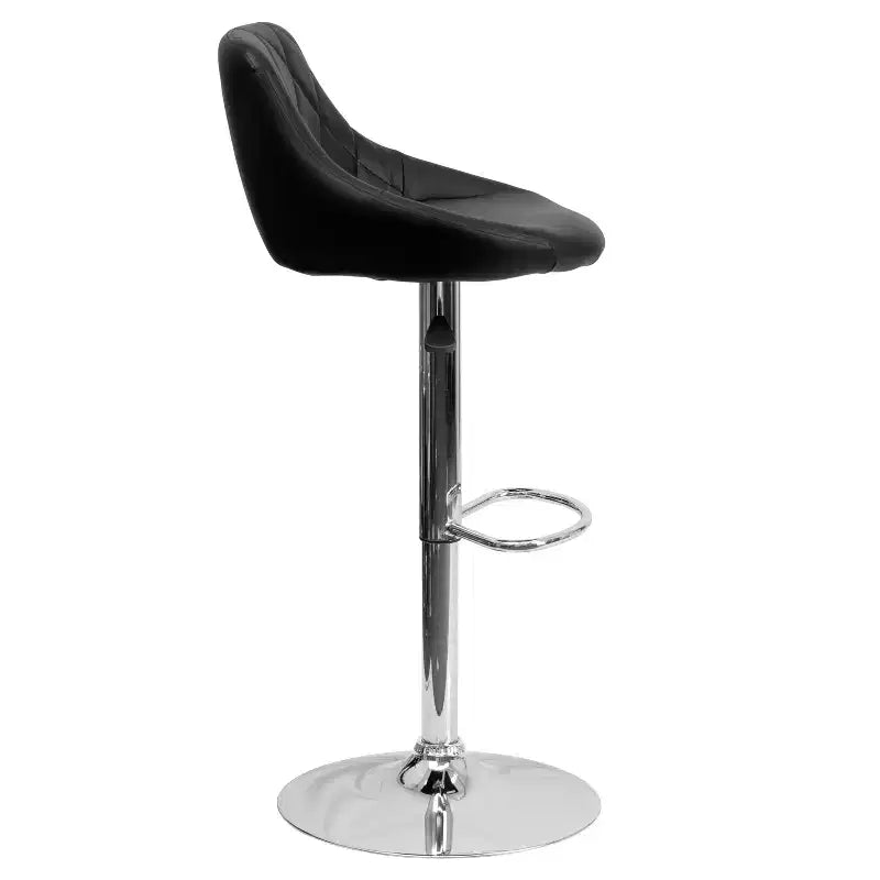 Flash Furniture Sgabello da bar contemporaneo con seduta a secchiello in vinile regolabile in altezza con schienale a motivo a diamante e base cromata