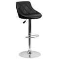 Flash Furniture Sgabello da bar contemporaneo con seduta a secchiello in vinile regolabile in altezza con schienale a motivo a diamante e base cromata