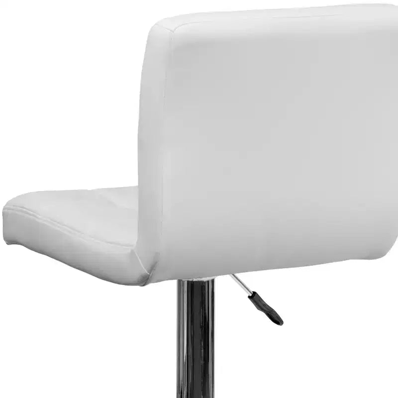 Flash Furniture Sgabello da Bar Moderno in Vinile Trapuntato Regolabile in Altezza con Base Cromata