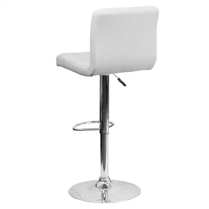 Flash Furniture Sgabello da Bar Moderno in Vinile Trapuntato Regolabile in Altezza con Base Cromata