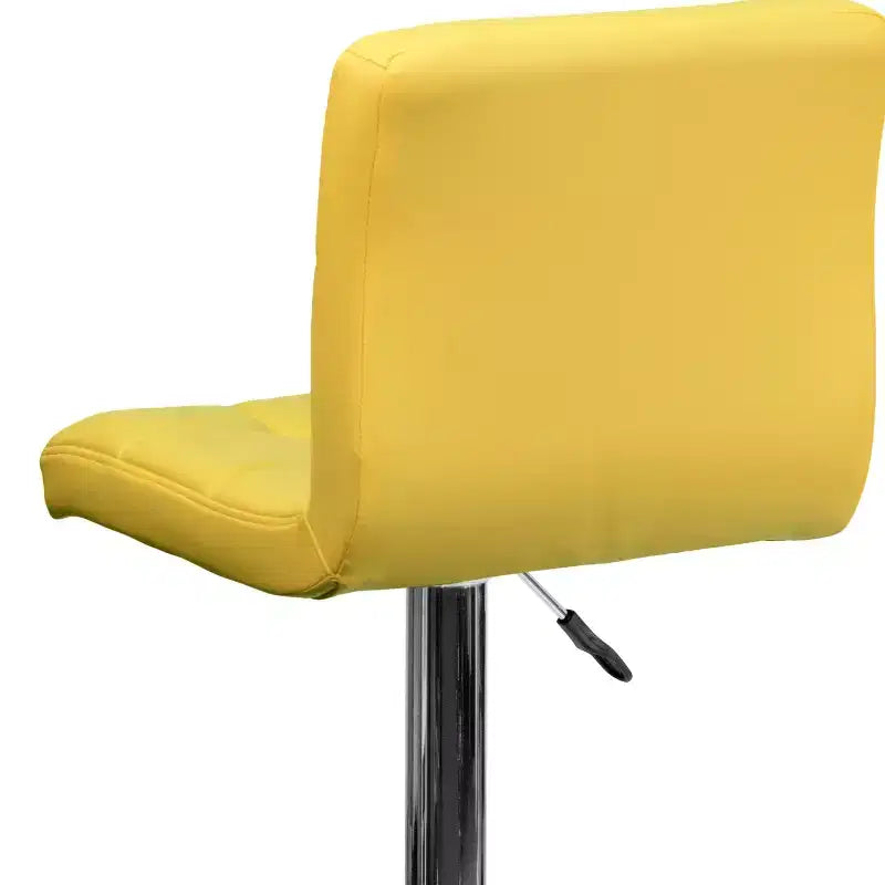 Flash Furniture Sgabello da Bar Moderno in Vinile Trapuntato Regolabile in Altezza con Base Cromata