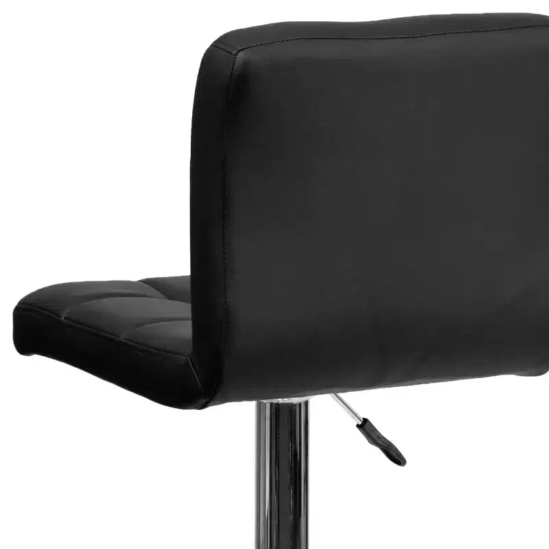 Flash Furniture Sgabello da Bar Moderno in Vinile Trapuntato Regolabile in Altezza con Base Cromata
