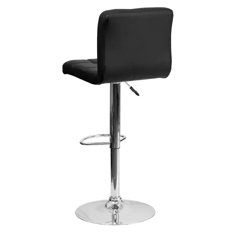 Flash Furniture Sgabello da Bar Moderno in Vinile Trapuntato Regolabile in Altezza con Base Cromata