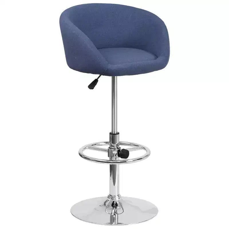 Flash Furniture Contemporary Adjustable Height Barstool with Barrel Back and Chrome Base