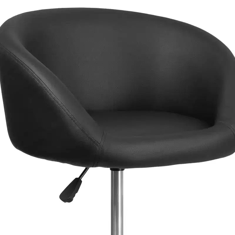 Flash Furniture Sgabello da bar contemporaneo regolabile in altezza con schienale a botte e base cromata
