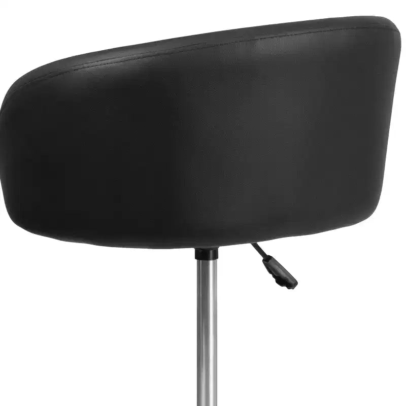 Flash Furniture Sgabello da bar contemporaneo regolabile in altezza con schienale a botte e base cromata