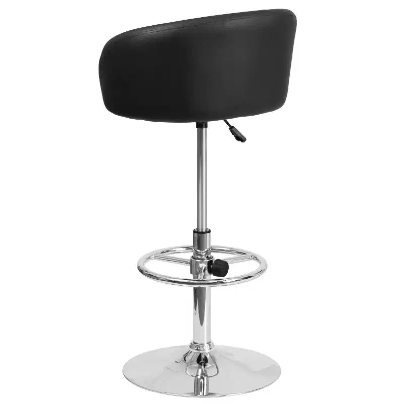 Flash Furniture Sgabello da bar contemporaneo regolabile in altezza con schienale a botte e base cromata
