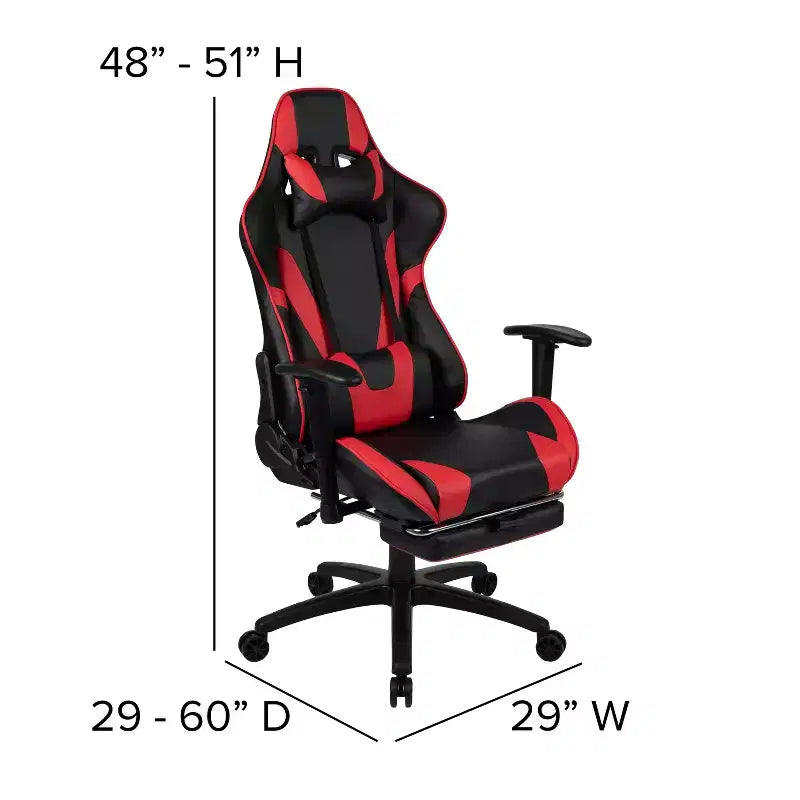 Scrivania Emma e Oliver - Scrivania da gaming, portabicchieri, gancio per cuffie e sedia reclinabile