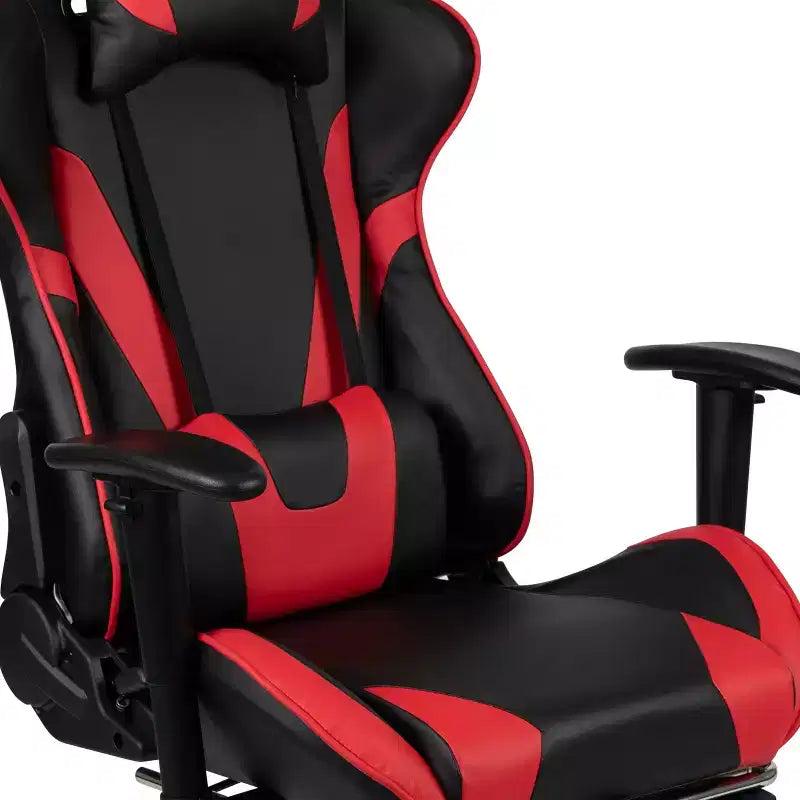 Scrivania Emma e Oliver - Scrivania da gaming, portabicchieri, gancio per cuffie e sedia reclinabile