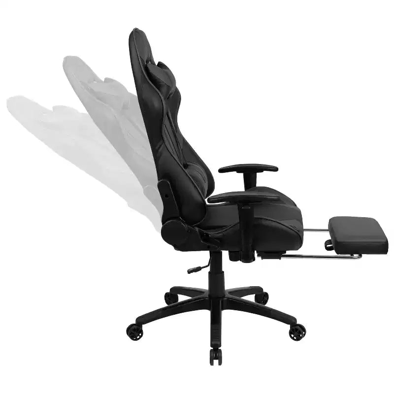 Scrivania Emma e Oliver - Scrivania da gaming, portabicchieri, gancio per cuffie e sedia reclinabile