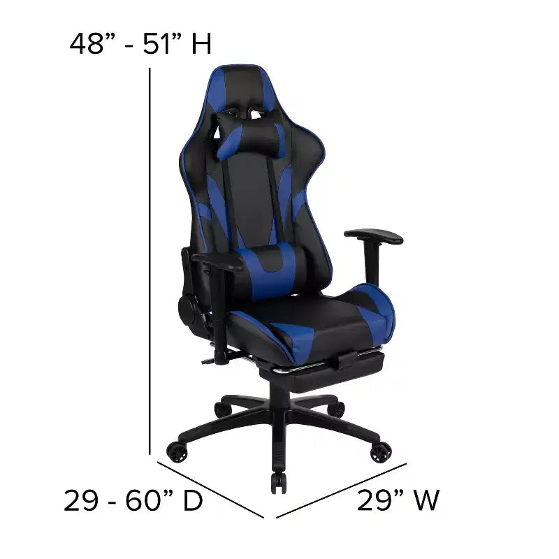 Scrivania Emma e Oliver - Scrivania da gaming, portabicchieri, gancio per cuffie e sedia reclinabile