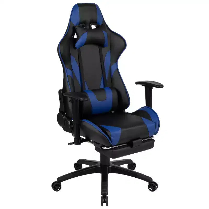 Scrivania Emma e Oliver - Scrivania da gaming, portabicchieri, gancio per cuffie e sedia reclinabile