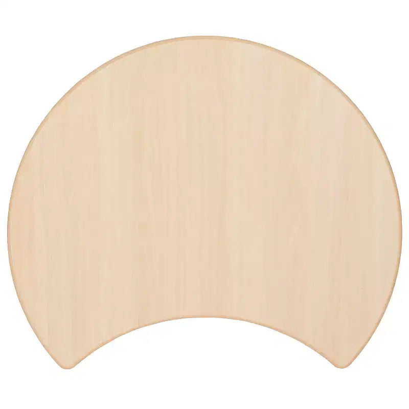 Tavolo per Bambini Regolabile in Plastica Naturale a Mezzaluna Emma e Oliver 25.125L x 35.5P - 4 Sedie