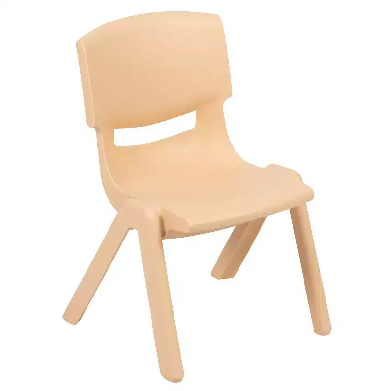 Tavolo per Bambini Regolabile in Plastica Naturale a Mezzaluna Emma e Oliver 25.125L x 35.5P - 4 Sedie