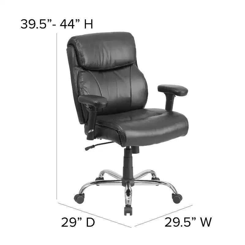 Sedia da ufficio ergonomica Emma and Oliver 400 libbre con schienale medio, girevole e con cuciture pulite, per persone robuste e alte