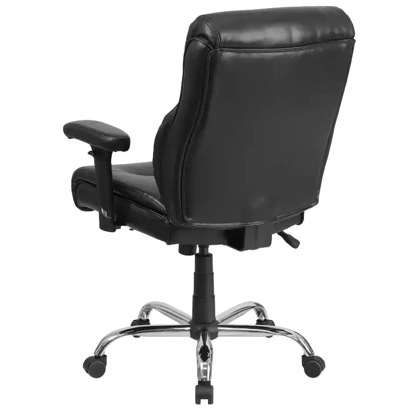 Sedia da ufficio ergonomica Emma and Oliver 400 libbre con schienale medio, girevole e con cuciture pulite, per persone robuste e alte