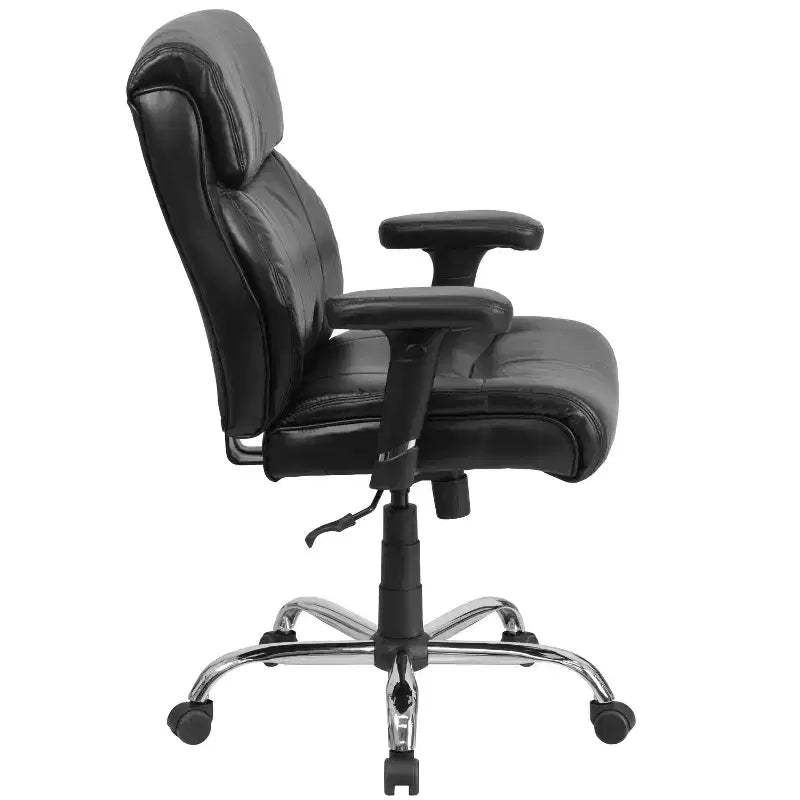 Sedia da ufficio ergonomica Emma and Oliver 400 libbre con schienale medio, girevole e con cuciture pulite, per persone robuste e alte