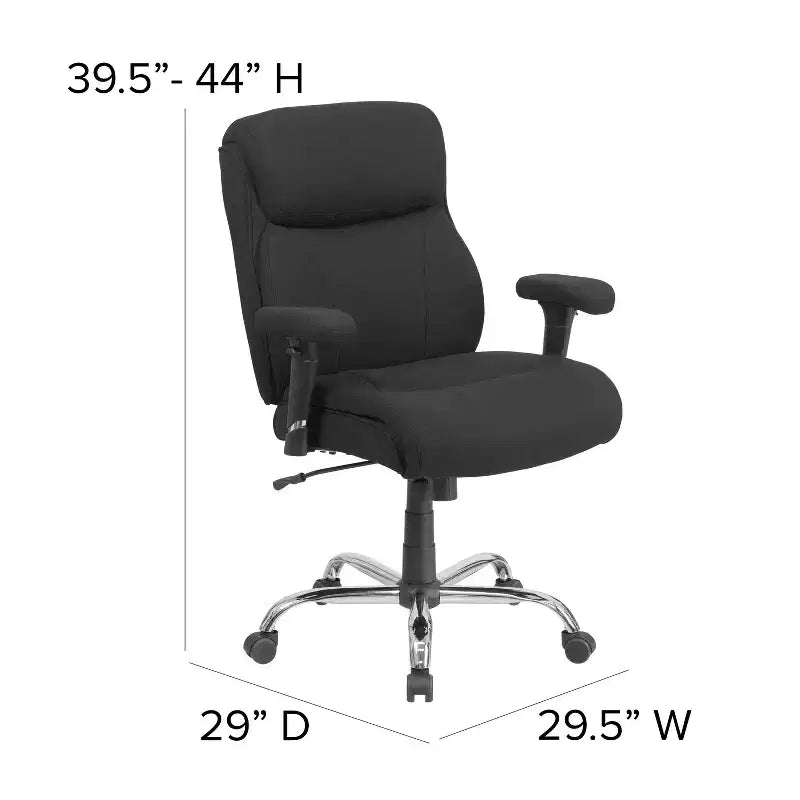 Sedia da ufficio ergonomica Emma and Oliver 400 libbre con schienale medio, girevole e con cuciture pulite, per persone robuste e alte
