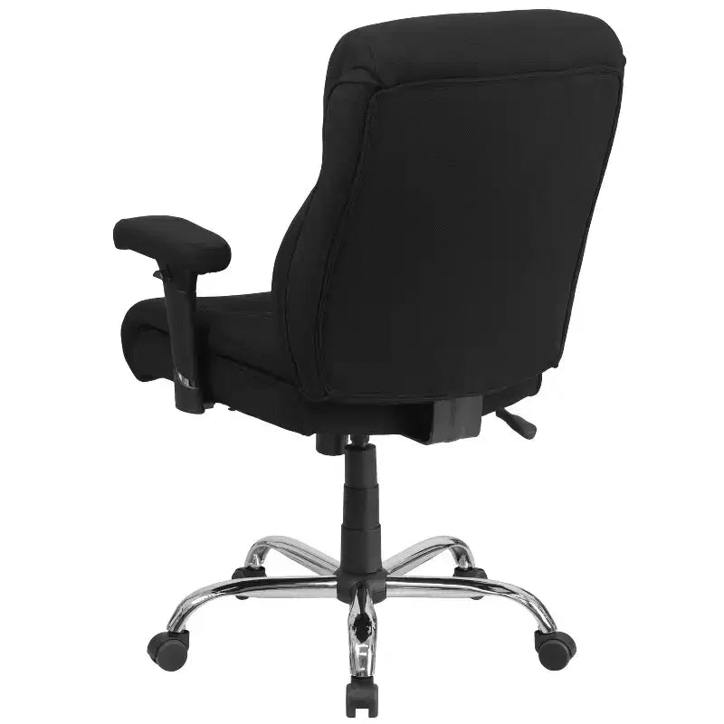 Sedia da ufficio ergonomica Emma and Oliver 400 libbre con schienale medio, girevole e con cuciture pulite, per persone robuste e alte