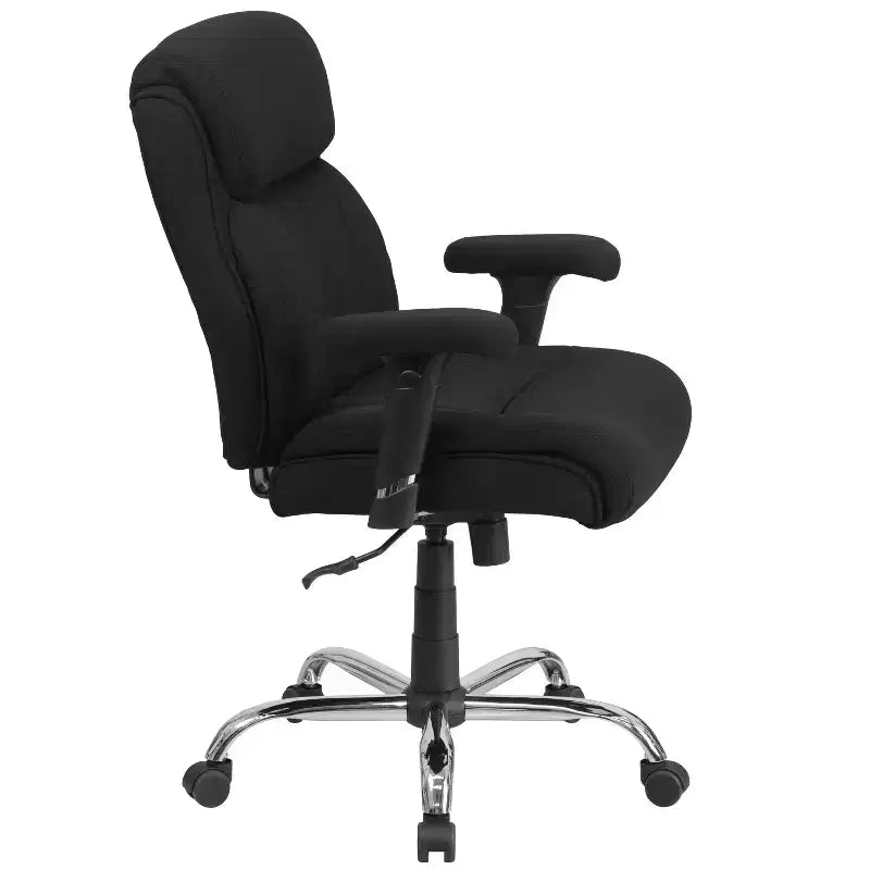 Sedia da ufficio ergonomica Emma and Oliver 400 libbre con schienale medio, girevole e con cuciture pulite, per persone robuste e alte