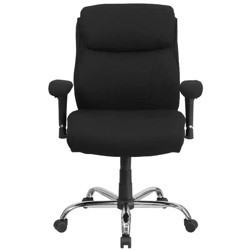 Sedia da ufficio ergonomica Emma and Oliver 400 libbre con schienale medio, girevole e con cuciture pulite, per persone robuste e alte