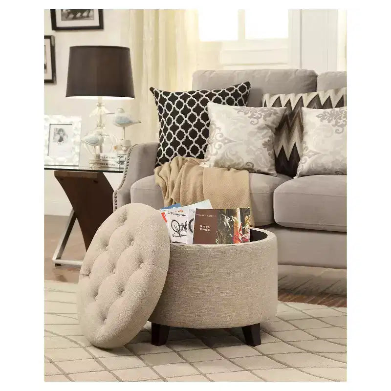 Pouf contenitore rotondo Designs4Comfort - Breighton Home
