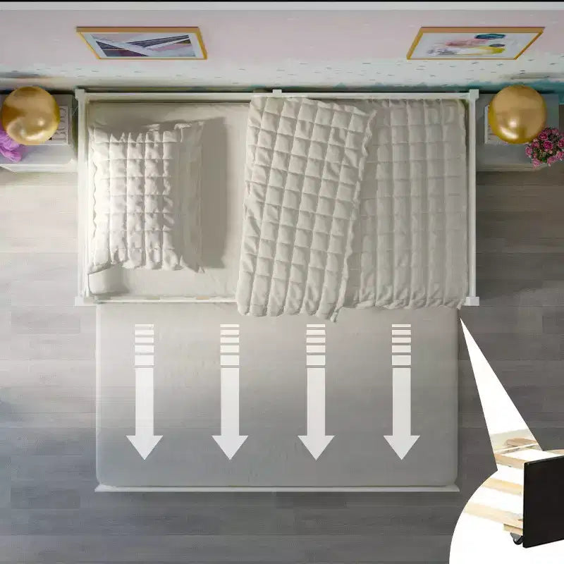 Costway Letto a Giorno con Rete Estraibile, Struttura in Legno e Doghe per Materasso, Grigio/Espresso/Bianco