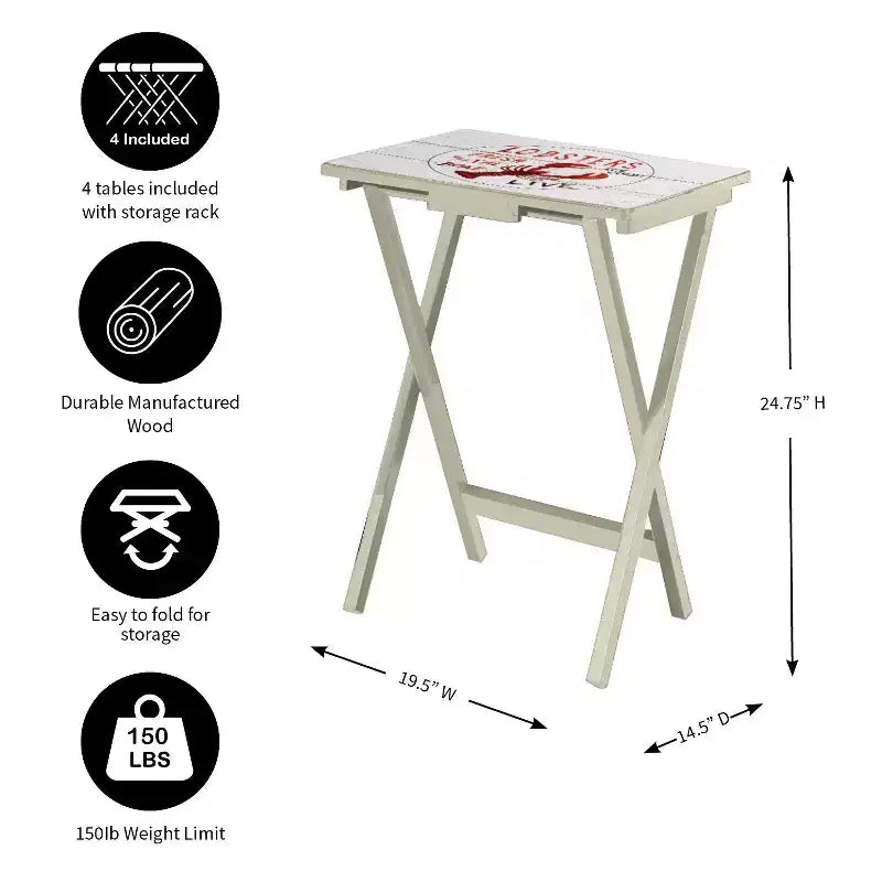 Vassoio da portata con supporto Evergreen Nautical (set da 4)