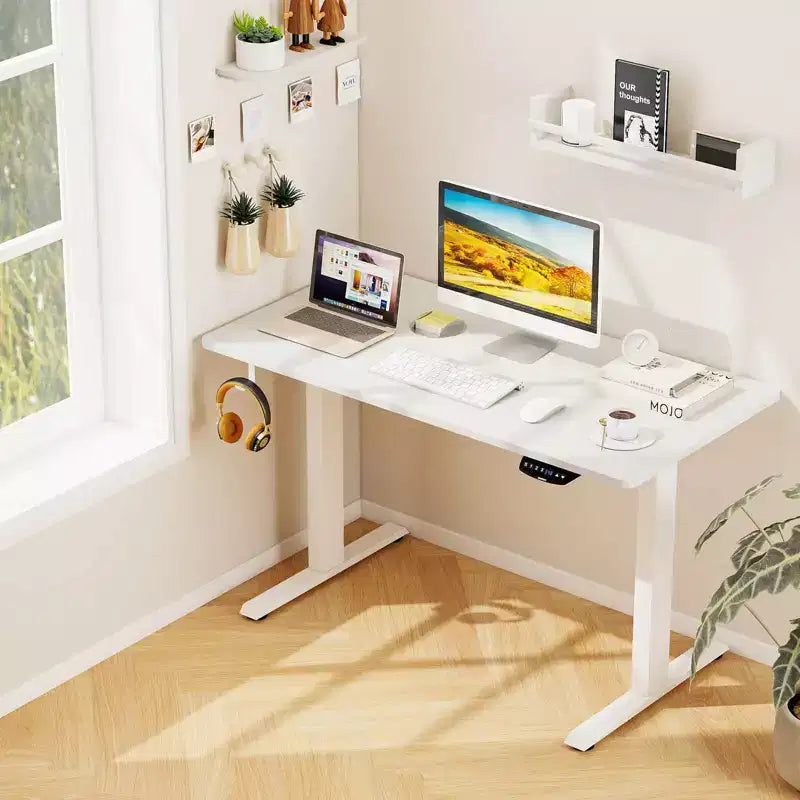 Scrivania elettrica regolabile Costway, postazione di lavoro sit-stand con doppio motore e controller