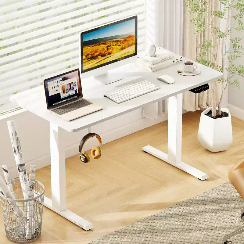 Scrivania elettrica regolabile Costway, postazione di lavoro sit-stand con doppio motore e controller
