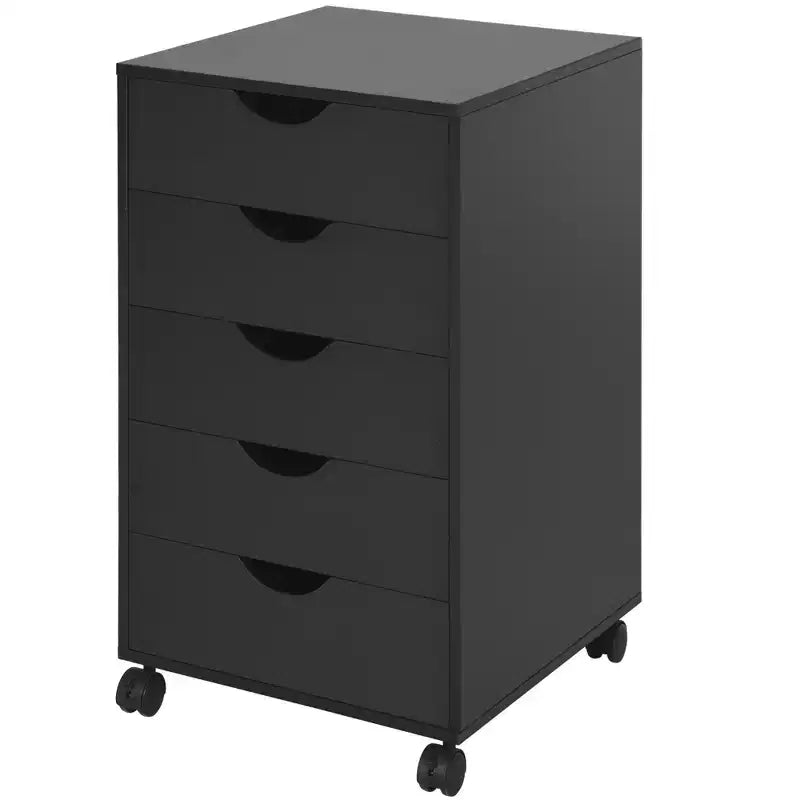 HOMCOM Cassettiera da Ufficio a 5 Cassetti con Stile Moderno Minimalista Nordico e Ruote