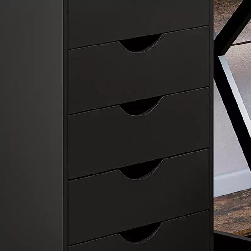 HOMCOM Cassettiera da Ufficio a 5 Cassetti con Stile Moderno Minimalista Nordico e Ruote