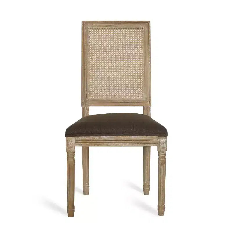Set di 2 sedie da pranzo imbottite in legno e canna Regina stile country francese - Christopher Knight Home
