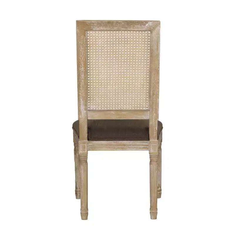 Set di 2 sedie da pranzo imbottite in legno e canna Regina stile country francese - Christopher Knight Home