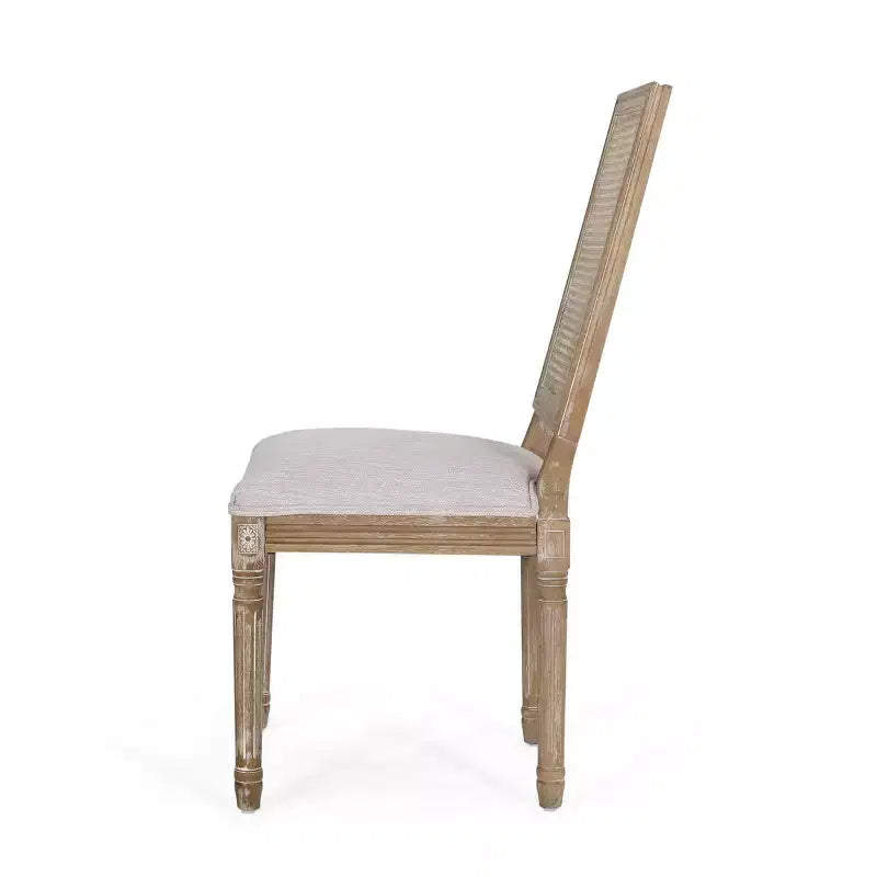 Set di 2 sedie da pranzo imbottite in legno e canna Regina stile country francese - Christopher Knight Home