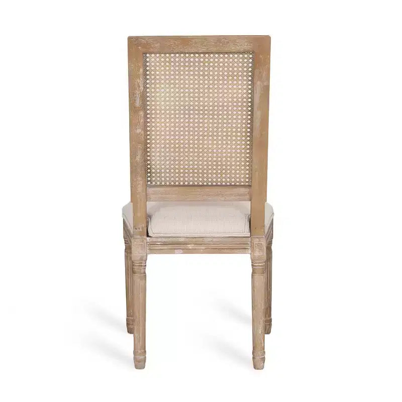 Set di 2 sedie da pranzo imbottite in legno e canna Regina stile country francese - Christopher Knight Home