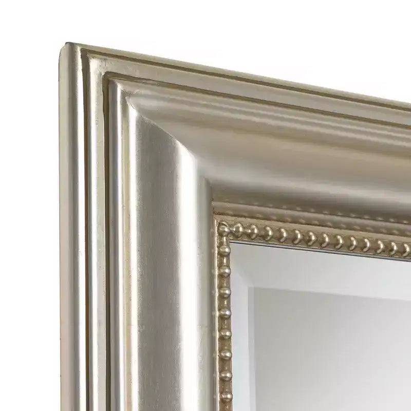 Specchio da parete rettangolare Uttermost Vanity Accent moderno smussato con cornice in legno finitura grigio foglia argento 26 3/4 di larghezza per bagno camera da letto