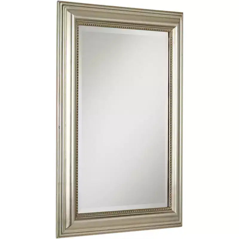 Specchio da parete rettangolare Uttermost Vanity Accent moderno smussato con cornice in legno finitura grigio foglia argento 26 3/4 di larghezza per bagno camera da letto