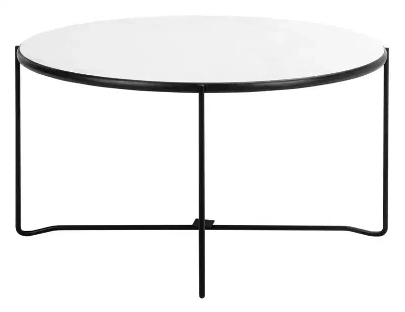 Tavolino rotondo Wrena – Bianco/Nero – Safavieh