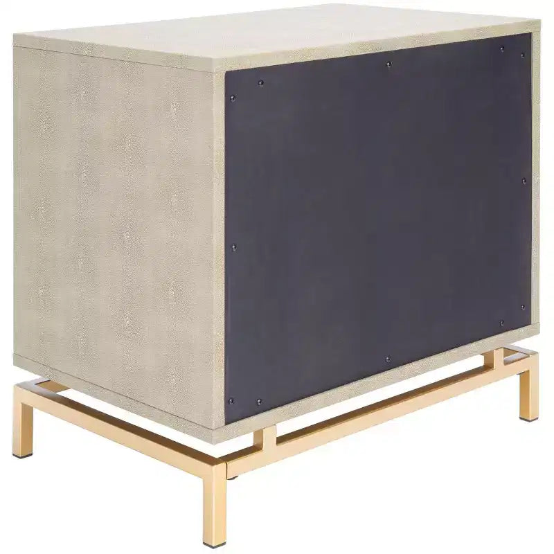 Comodino Meilana 1 cassetto - NST6403 - Tortora chiaro/Ottone - Safavieh