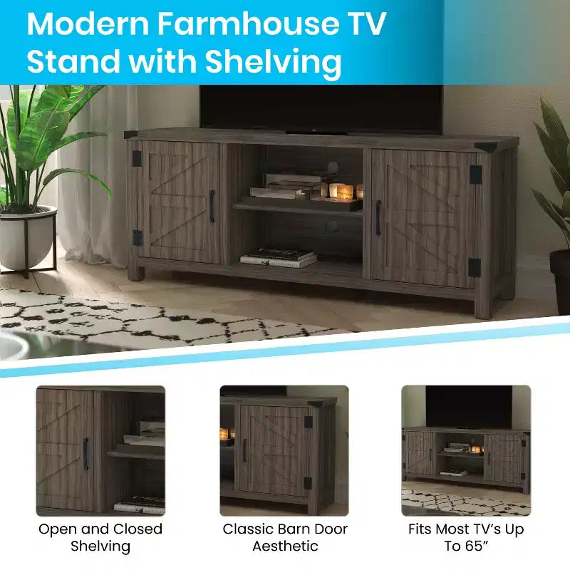 Merrick Lane Mobile TV con ante scorrevoli da 59" per TV fino a 65"
