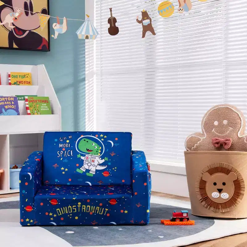 Divano Convertibile 2 in 1 per Bambini Costway, Poltrona Sdoppiabile, Lettino Divano Letto