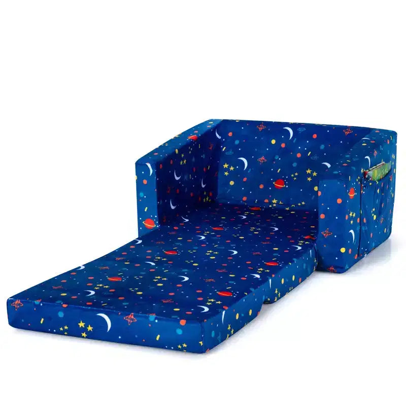Divano Convertibile 2 in 1 per Bambini Costway, Poltrona Sdoppiabile, Lettino Divano Letto