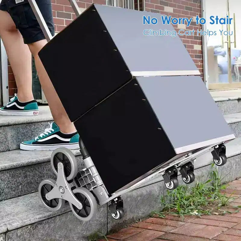 Carrello Pieghevole per Salire le Scale Costway, Carrello a Mano Portatile con Corda Elastica