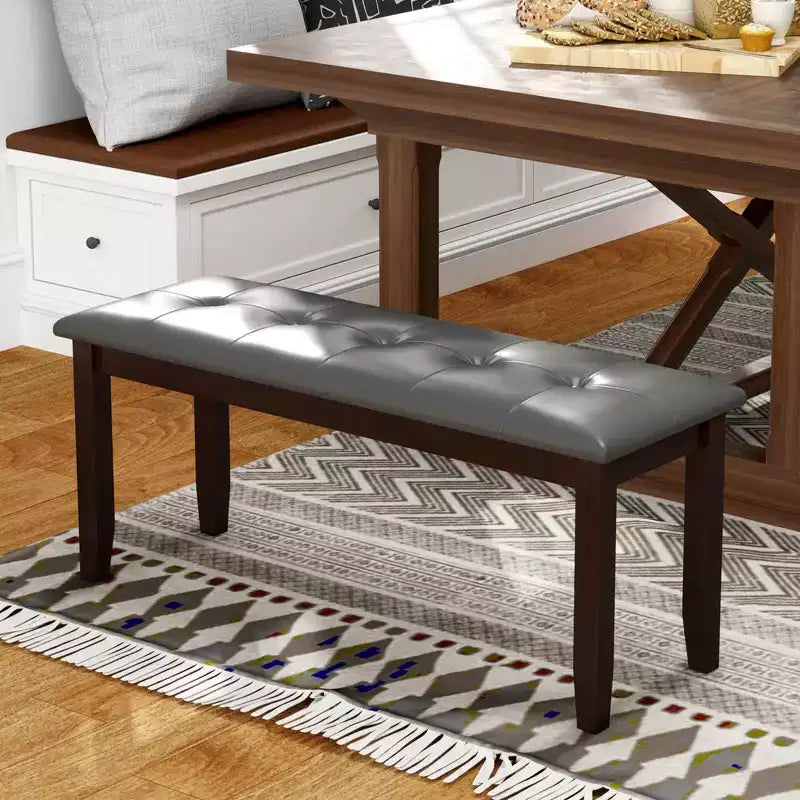 Panca da Pranzo Imbottita Costway con Seduta Imbottita per Cucina, Camera da Letto, Ingresso, Grigio