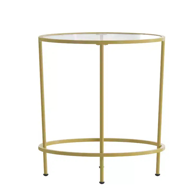 Merrick Lane End Table with Round Frame and Vertical Legs