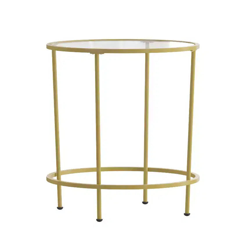 Tavolino Merrick Lane con Struttura Rotonda e Gambe Verticali